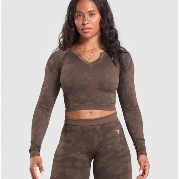 Gymshark Tops - Gymshark Adapt Camo Long Sleeve Crop Top